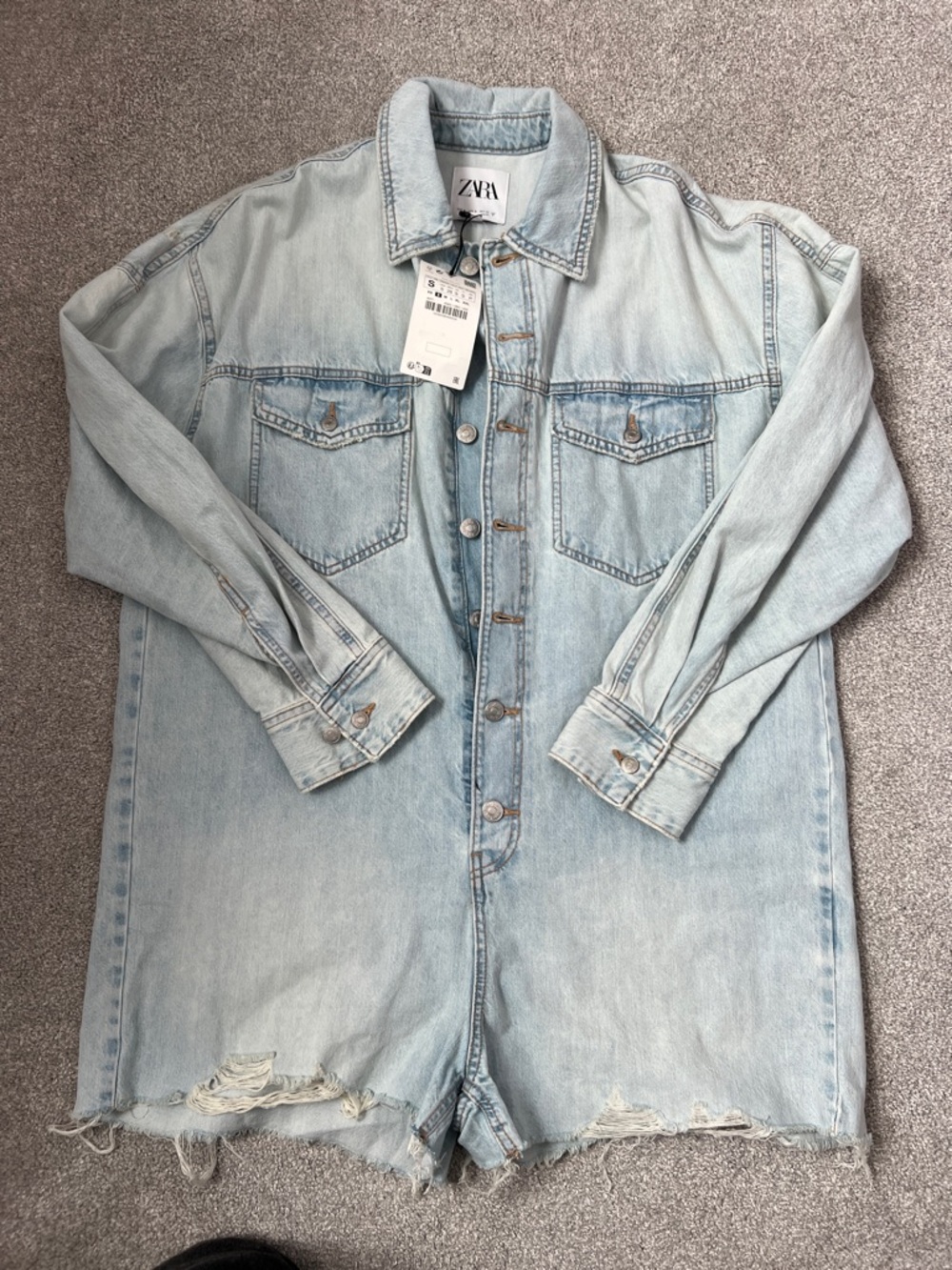 ZARA Light Blue Denim Playsuit